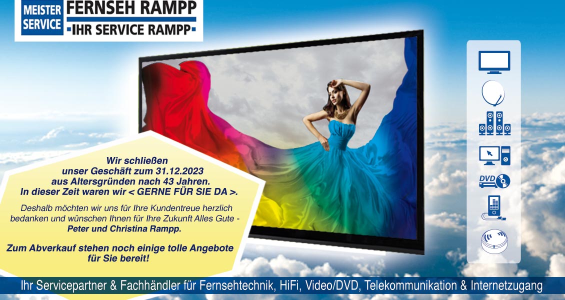 Fernseh Rampp Home - Ihr Servicepartner für Fernsehtechnik, HiFi, Video, Telekommunikation & Internetzugangin in Erkheim